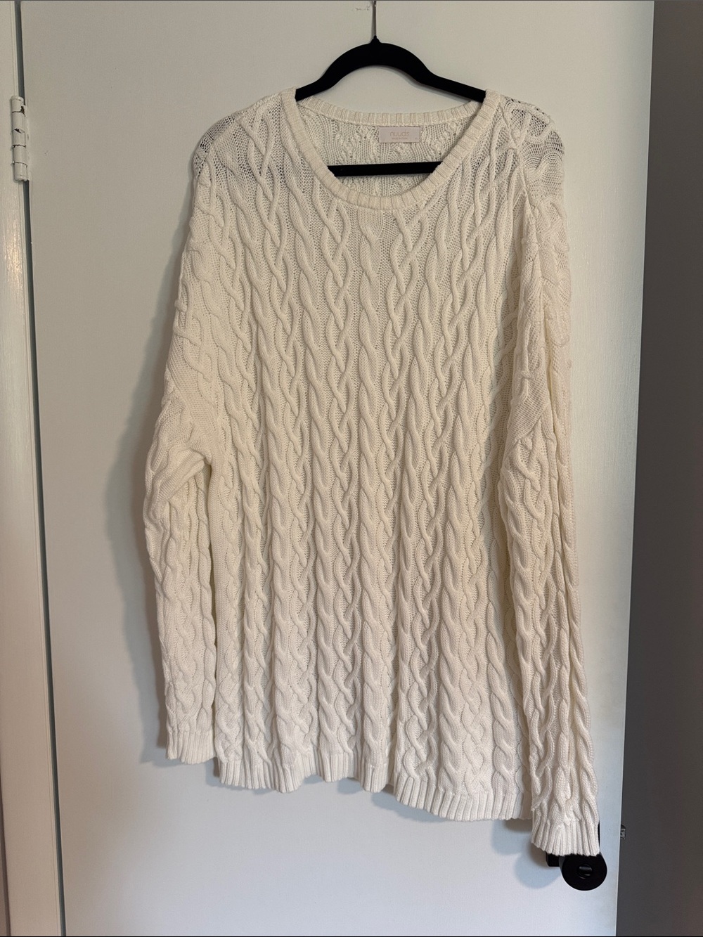 NUUDS NWOT White Cable-Knit Sweater - Women's Lightweight Crewneck